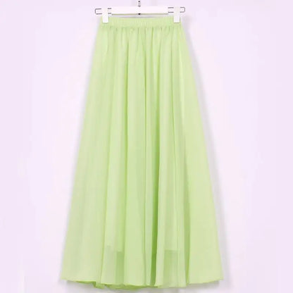 Half-Length Plus Size High Waist Chiffon Skirt - Trendy Attic Store01