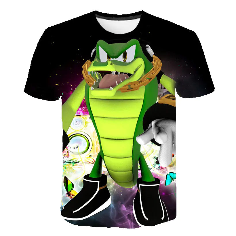 Anime 3D Print Round Neck T-Shirt for Kids