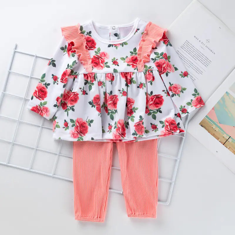 2020 Valentine's Day Baby Dress and Pants Set for Girls