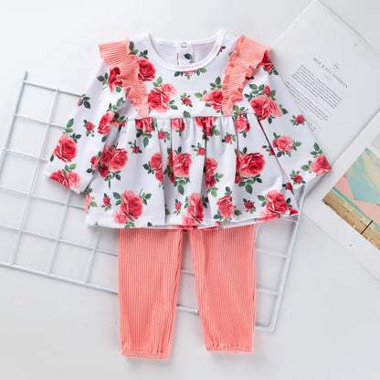 2020 Valentine's Day Baby Dress and Pants Set for Girls