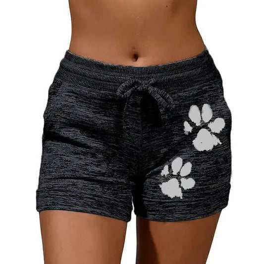 Women's Printed Yoga Shorts with Elastic Waistband