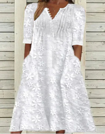 Trendy Lace Dress with Pocket