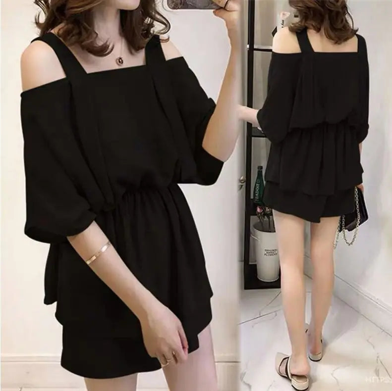 Trendy Plus Size Women's Summer Outfit - Two Piece Set