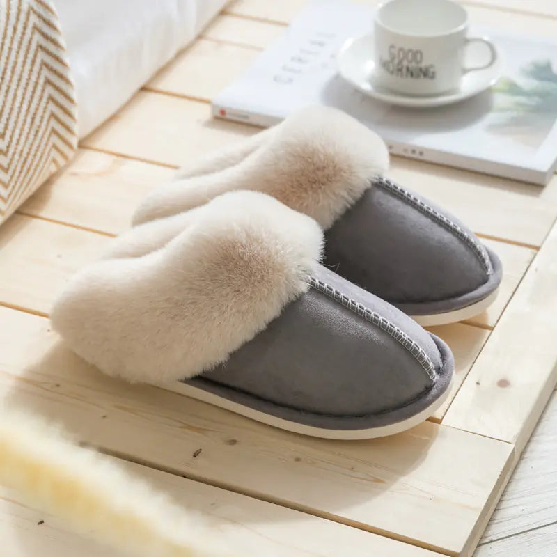 Women's Cotton Plush Slippers for Autumn and Winter